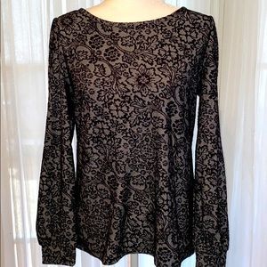Loft - Black & Grey Floral Shirt NWT